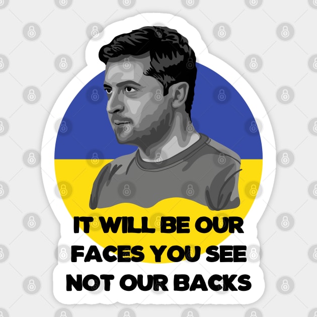 Volodymyr Zelensky Portrait Sticker by Slightly Unhinged